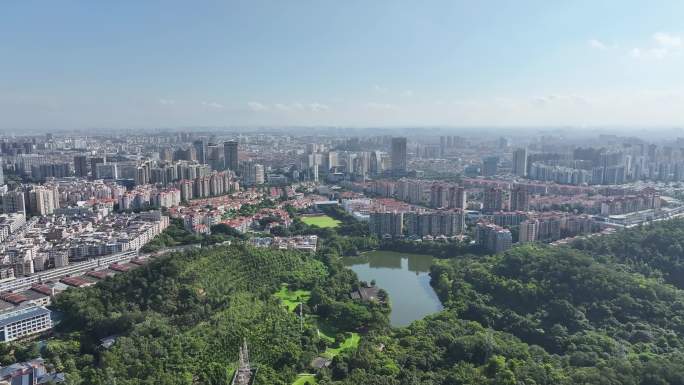 广东省东莞市黄旗山城市公园航拍