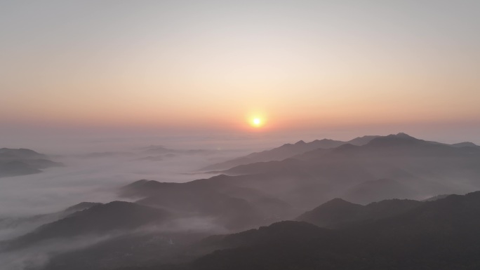 航拍山川山峦云海朝阳日出