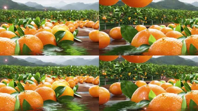 6k宽屏大屏柑橘水果舞台背景