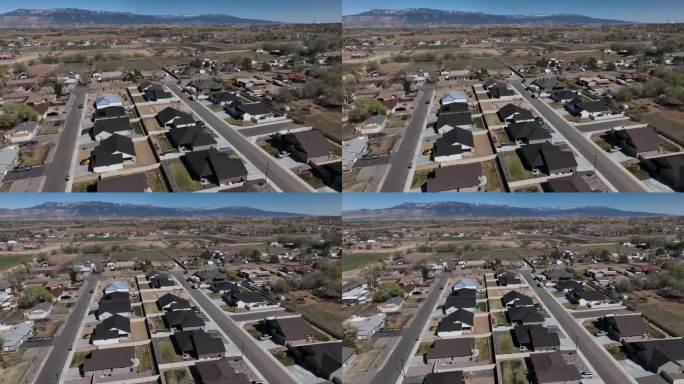 在科罗拉多州的大枢纽市，一个正在成长的新住宅社区的鸟瞰图