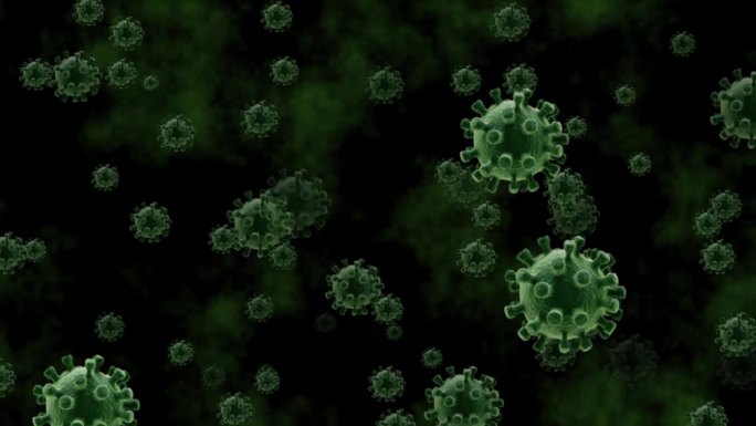 冠状病毒、Covid-19、2019-nCoV、Sars、Mers、H1N1、流感疫情传播微观视图、