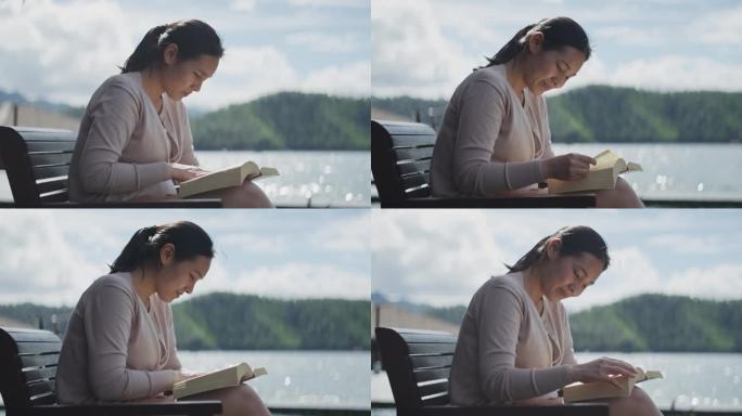 女人读书女人读书湖边看书