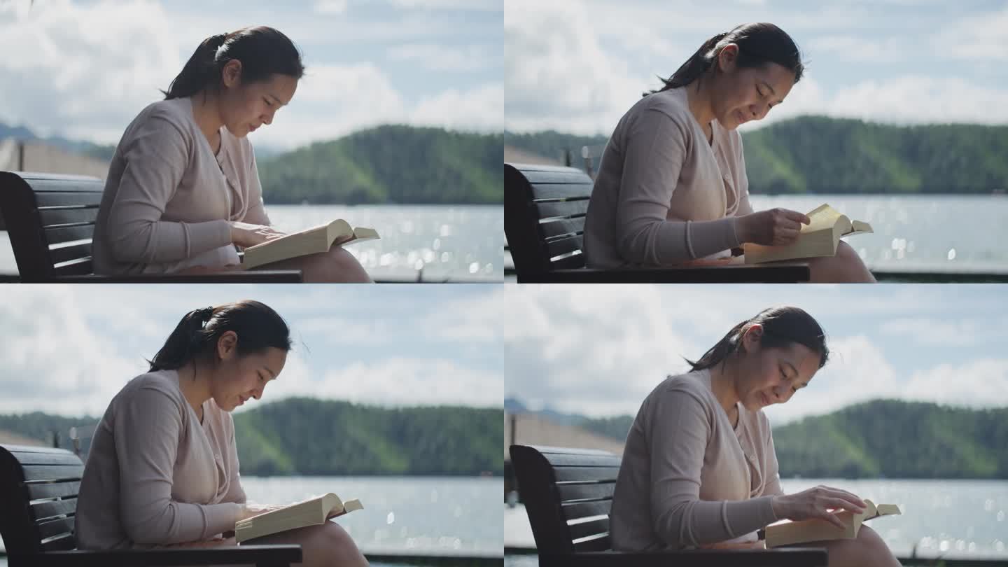 女人读书女人读书湖边看书
