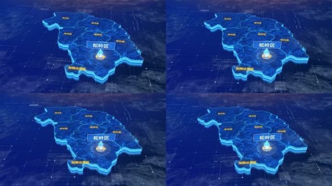 大兴安岭松岭区蓝色三维科技区位地图