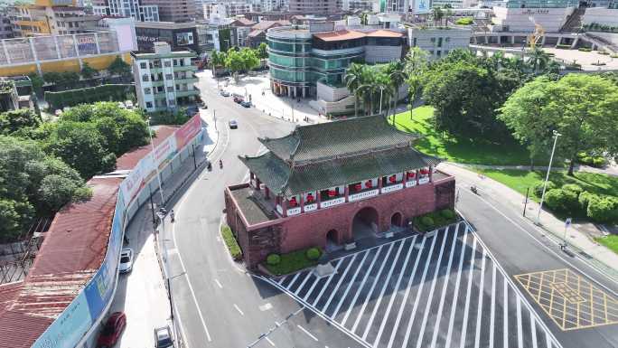 广东省东莞市西城楼迎恩门航拍