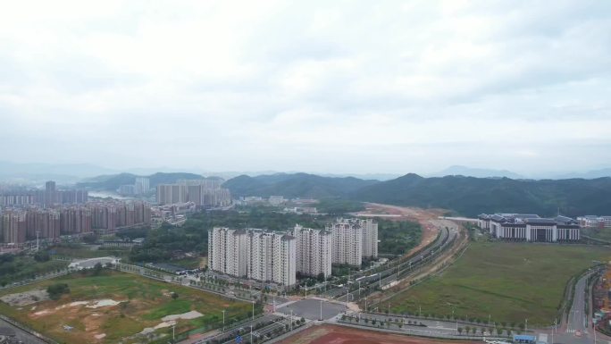 福建省南平市大剧院航拍