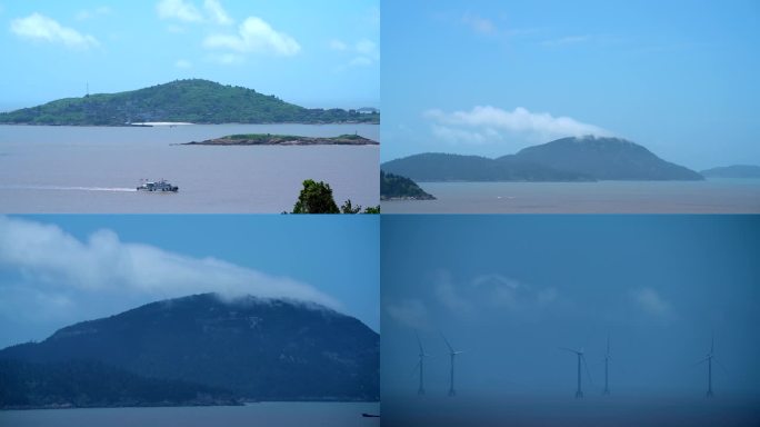 海上风电厂风车大鹿岛鸡山洋芋岛视频合集