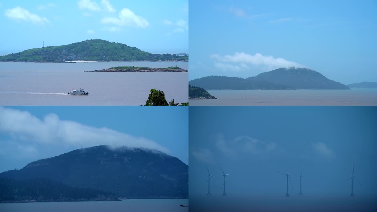 海上风电厂风车大鹿岛鸡山洋芋岛视频合集