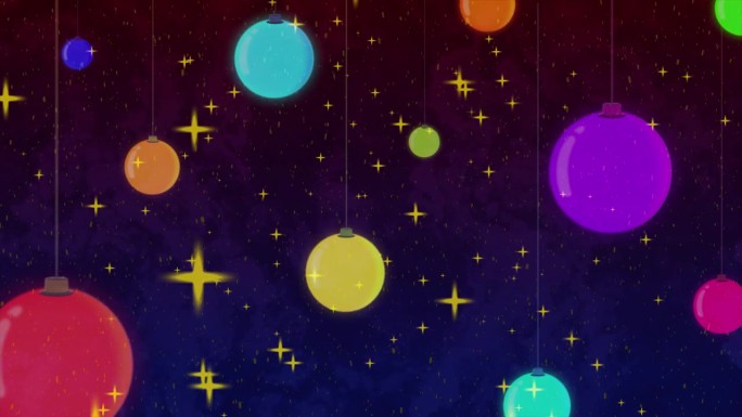 五颜六色的装饰品在圣诞背景与流星