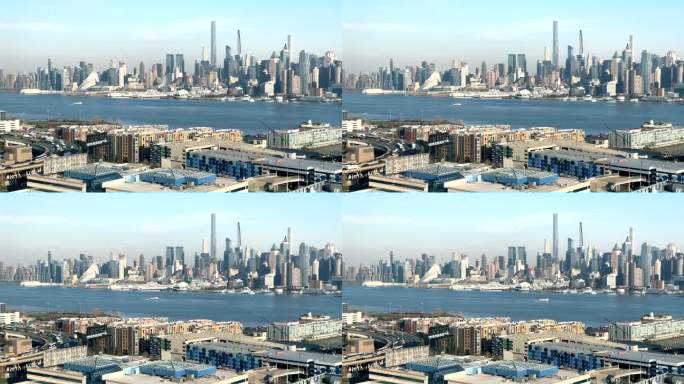 纽约的视频快进大景全景鸟瞰俯瞰都市风光