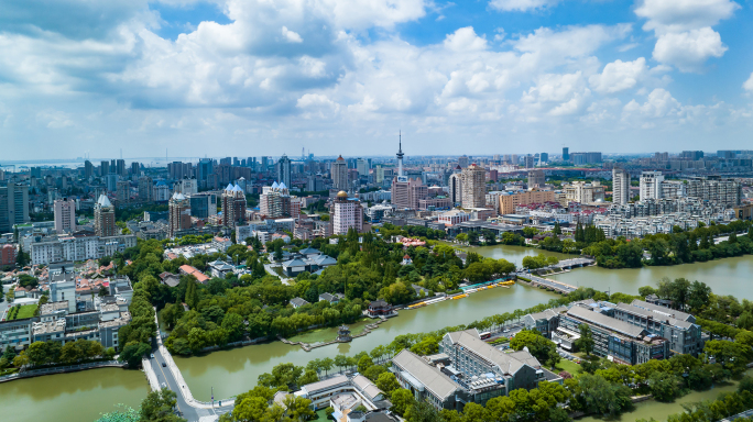 大气南通城市高空航拍空境大范围延时合集