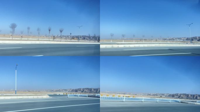 2段 车拍 西北 丹霞地貌 蓝天 晴朗