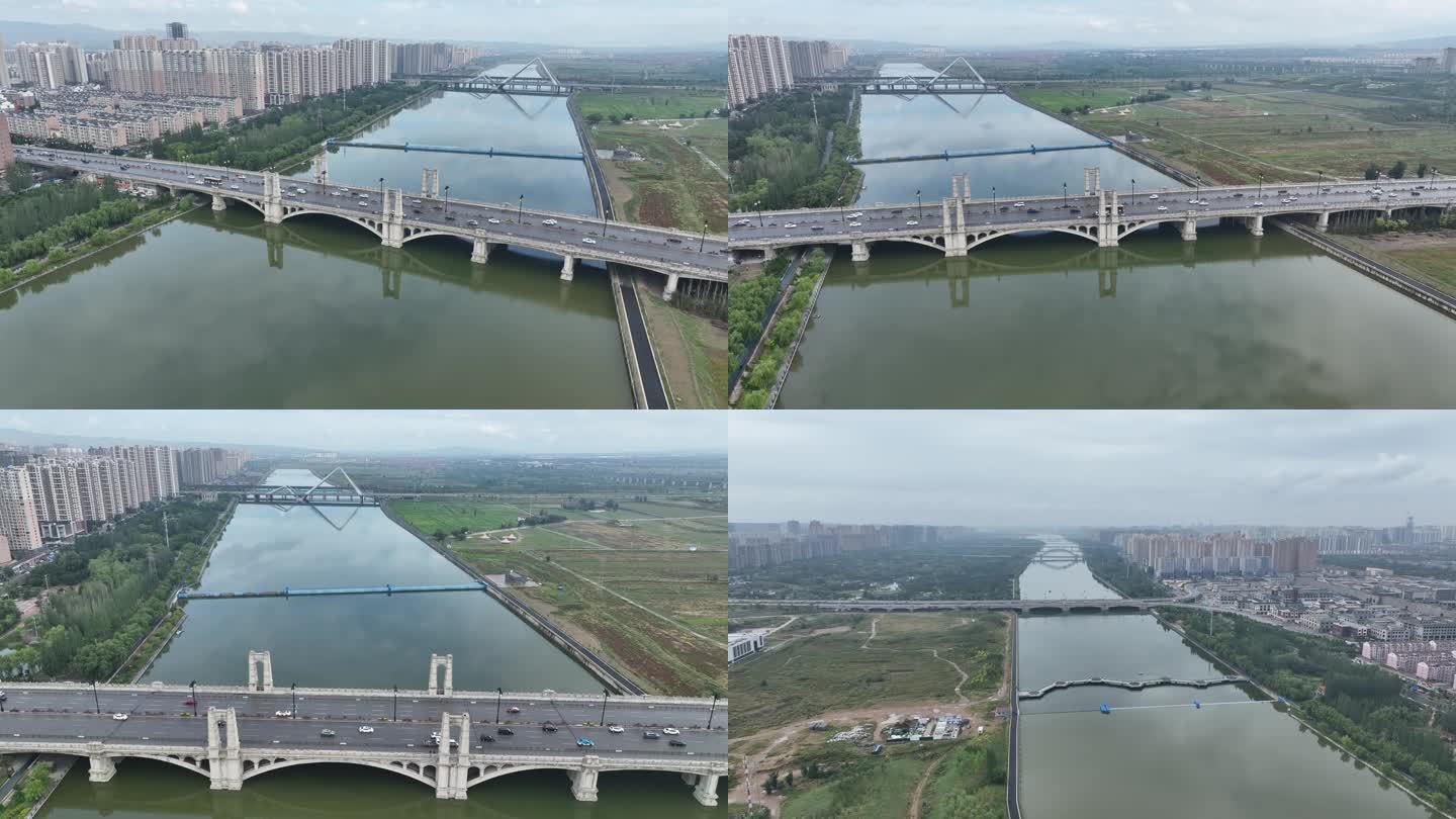 大同御河平城桥4k航拍
