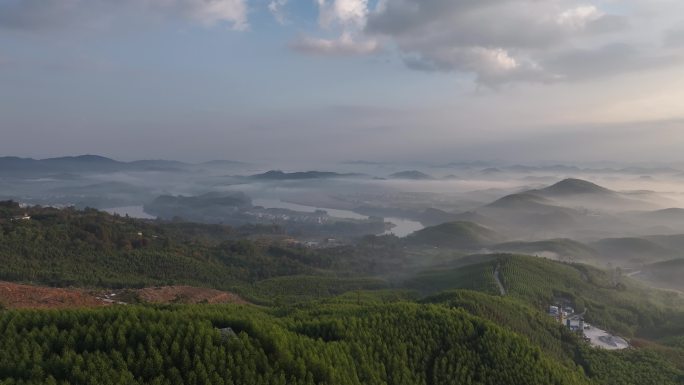 4K航拍日出云海壮丽山河