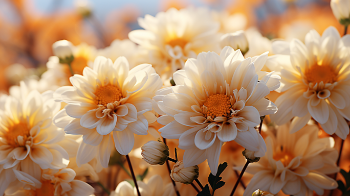 花朵黄色菊花盛开鲜花卉特写镜头野花黄花