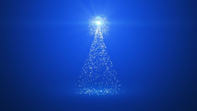 循环4k圣诞贺卡抽象概念上升炸开蓝色背景