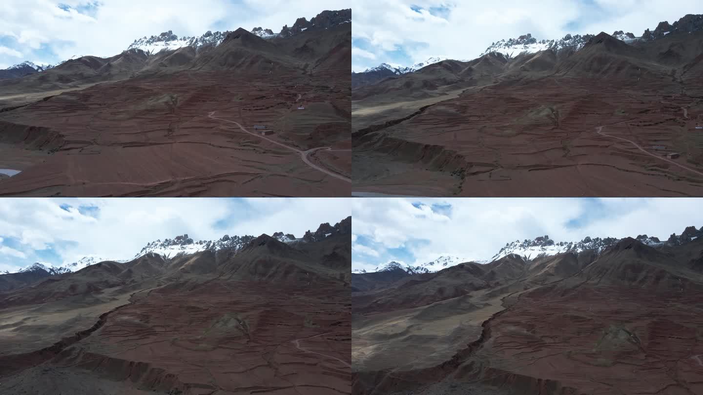 西藏红土地 农田雪山