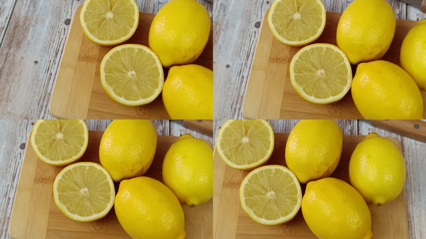 柠檬切成两半