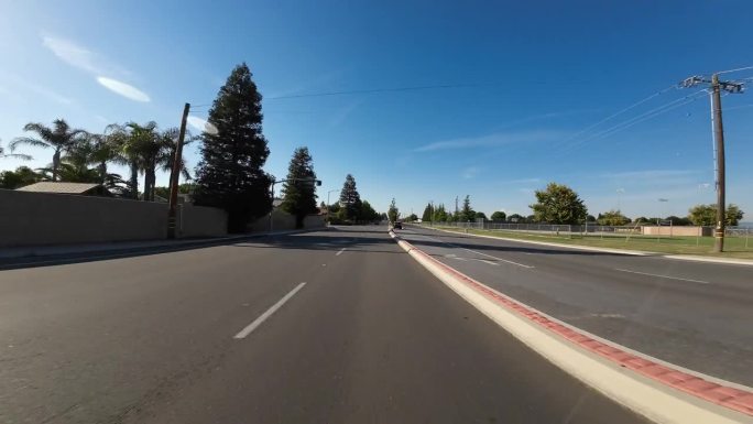 贝克斯菲尔德日落城市景观03后视图驾驶牌照加州美国超宽