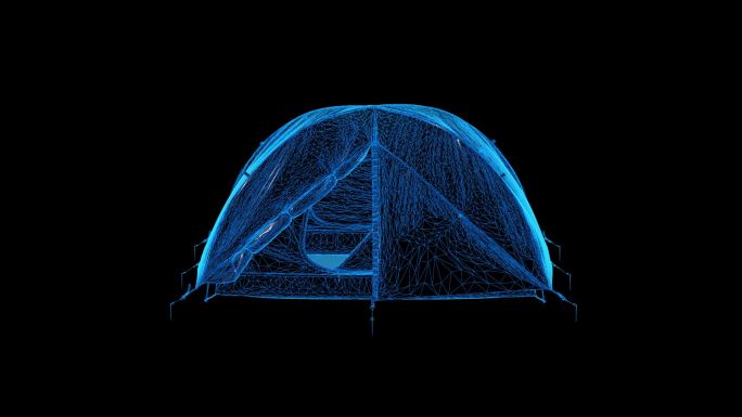 帐篷蓝色科技线条通道素材