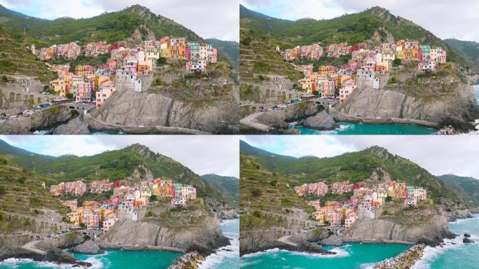 马纳罗，五渔村从上面看:意大利海岸的辉煌，欧洲。