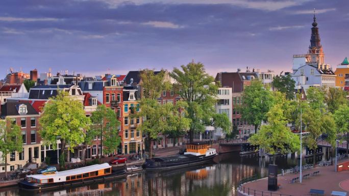 荷兰阿姆斯特丹滨海大道安妮之家桥梁