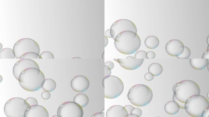 白色梯度上上升和浮动的气泡