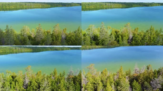 北美五大湖之一的休伦湖全景鸟瞰图