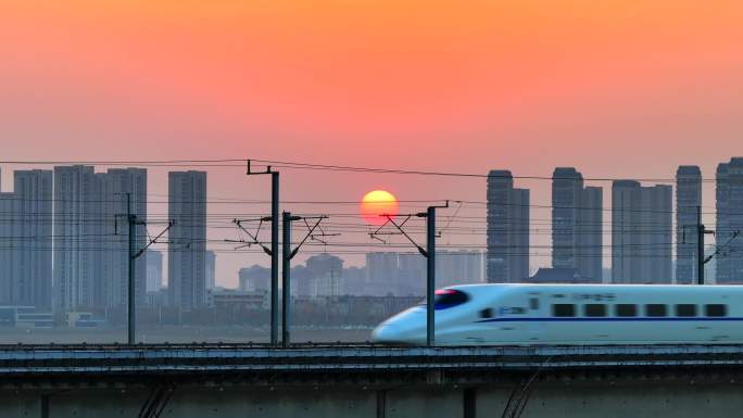 中国高铁复兴号和谐号动车政企宣传商用素材