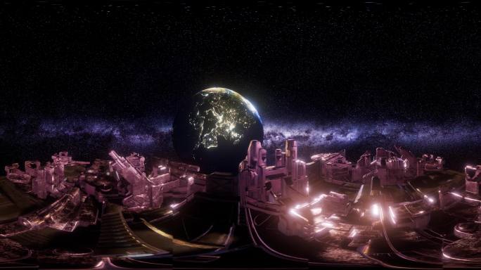CAVE空间沉浸式VR全景太空站素材