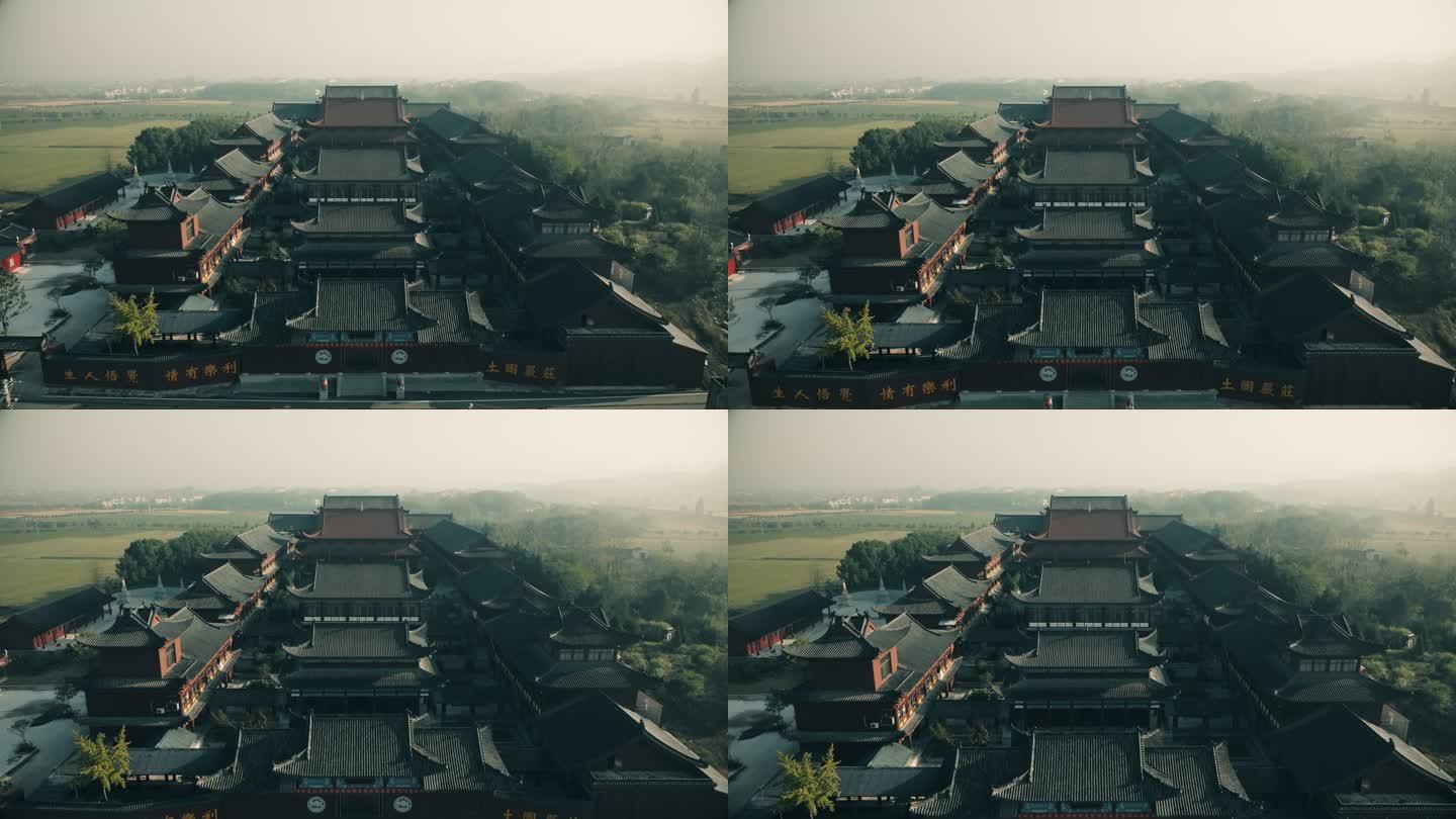 庆福寺寺庙航拍A 4K
