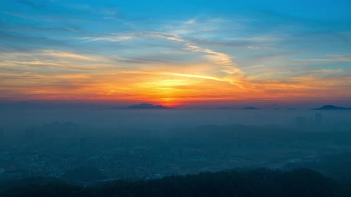 坪山平流雾日出延时