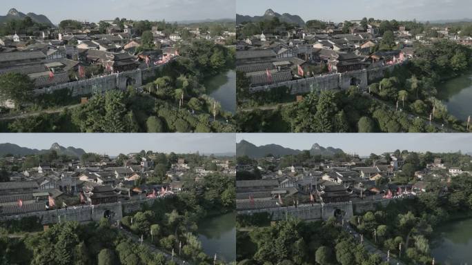 贵州青岩古镇户外风光风景航拍视频