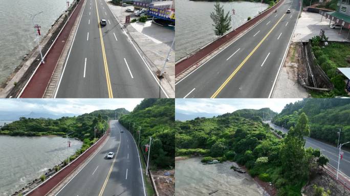 沿海公路汽车行驶