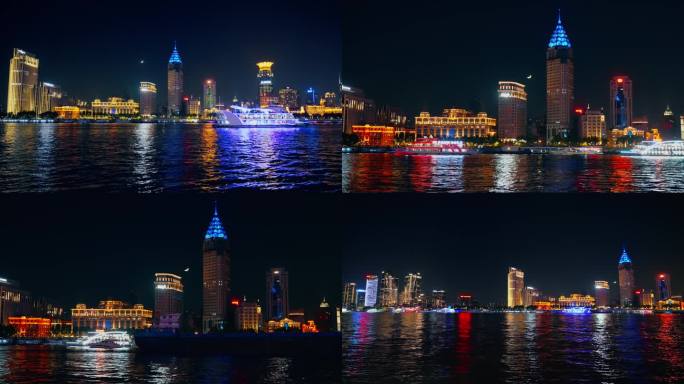 上海外滩夜景 游轮 3 上海城市空镜空景