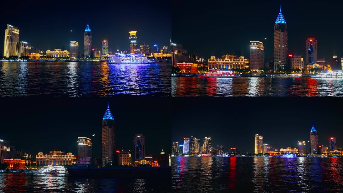 上海外滩夜景 游轮 3 上海城市空镜空景
