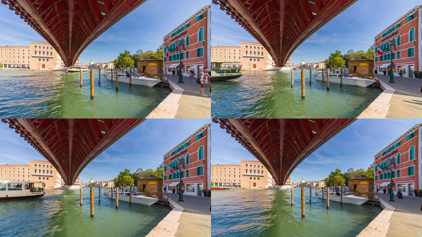 威尼斯宏伟的时间流逝:沿着历史滨水区的生活。威尼斯，意大利，欧洲。