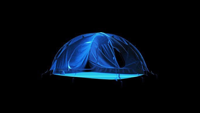 帐篷全息蓝色科技通道素材