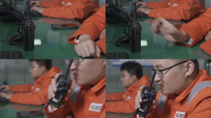 管网工人使用对讲机