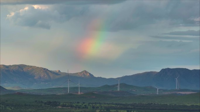 风力发电 彩虹 绿色能源