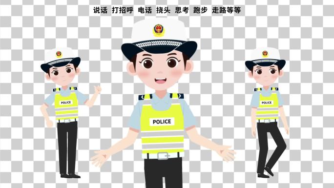 交通警察交警人物女2视频素材