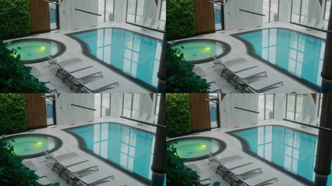 室内游泳池。高品质的酒店。