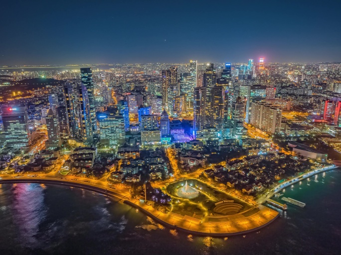 青岛浮山湾夜景内透延时