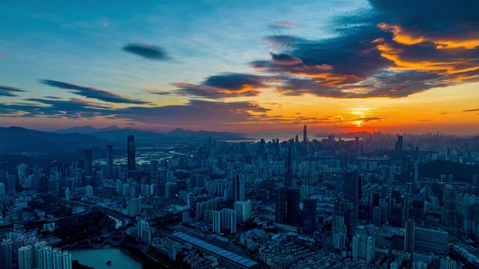 深圳日落大全景