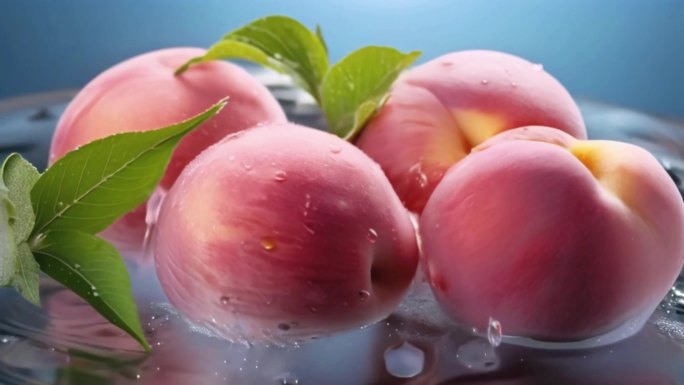 桃子水果水蜜桃升格新鲜水果水珠奉化桃子肉