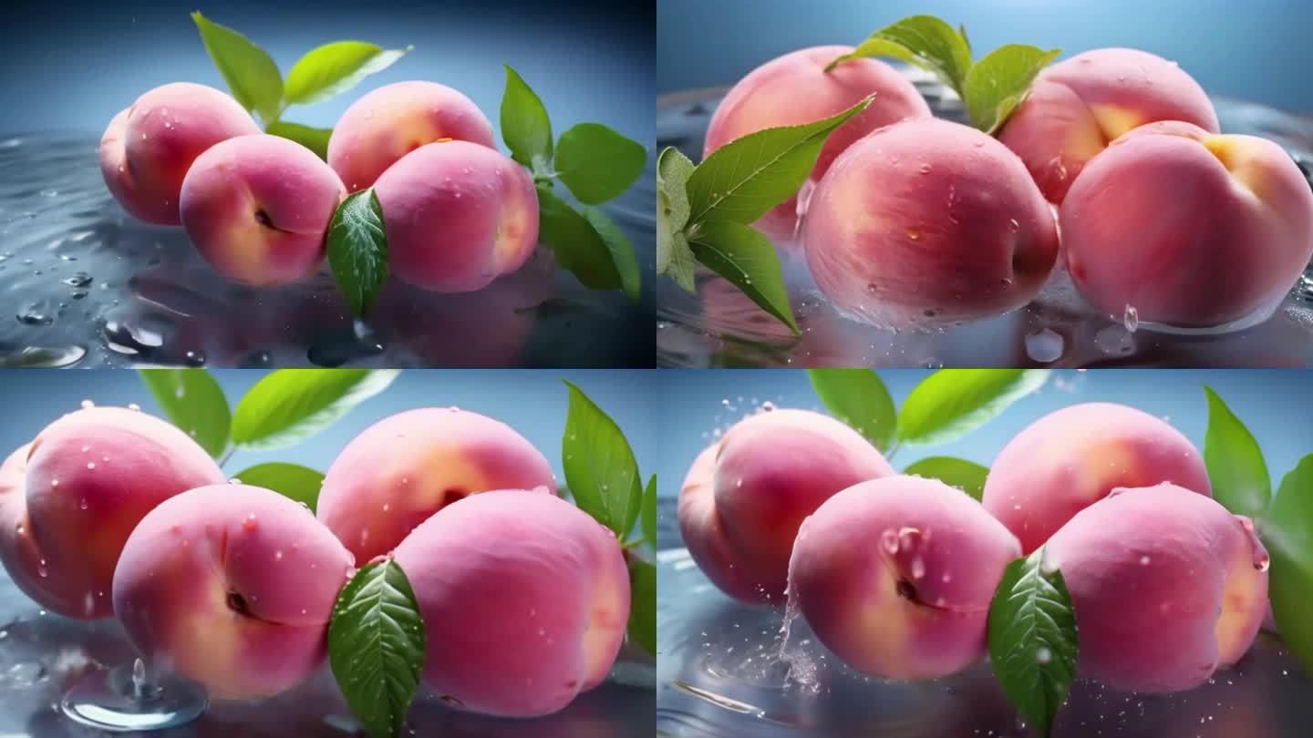 桃子水果水蜜桃升格新鲜水果水珠奉化桃子肉