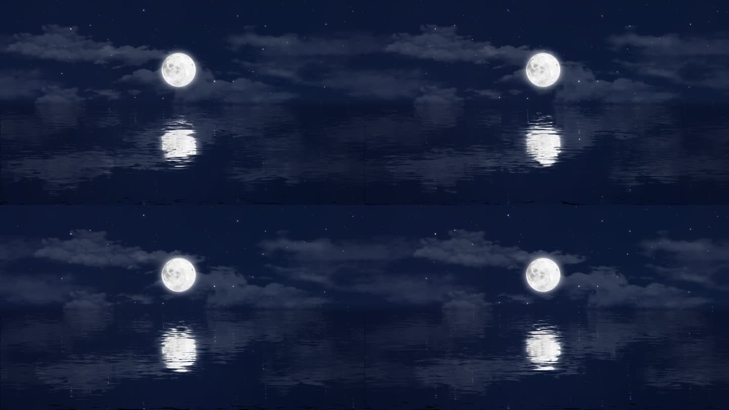 海上升明月 满月 月圆 中秋 舞台背景