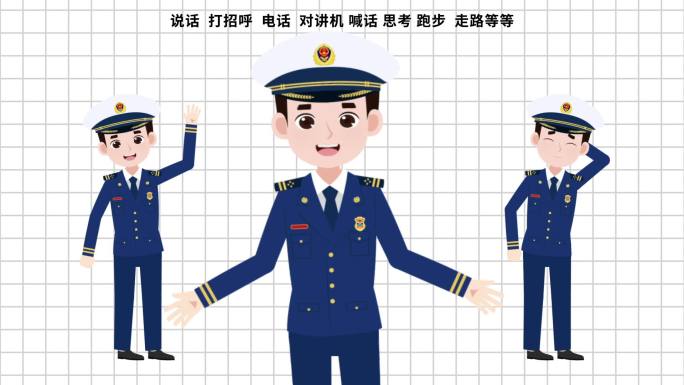 消防员人物正装男1动画模版