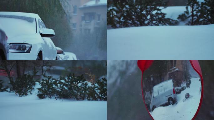 东北大风雪天气车被大雪覆盖