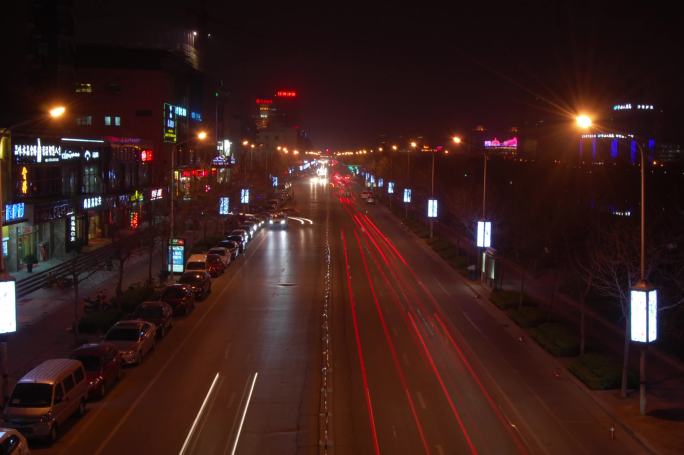 夜晚车流延时